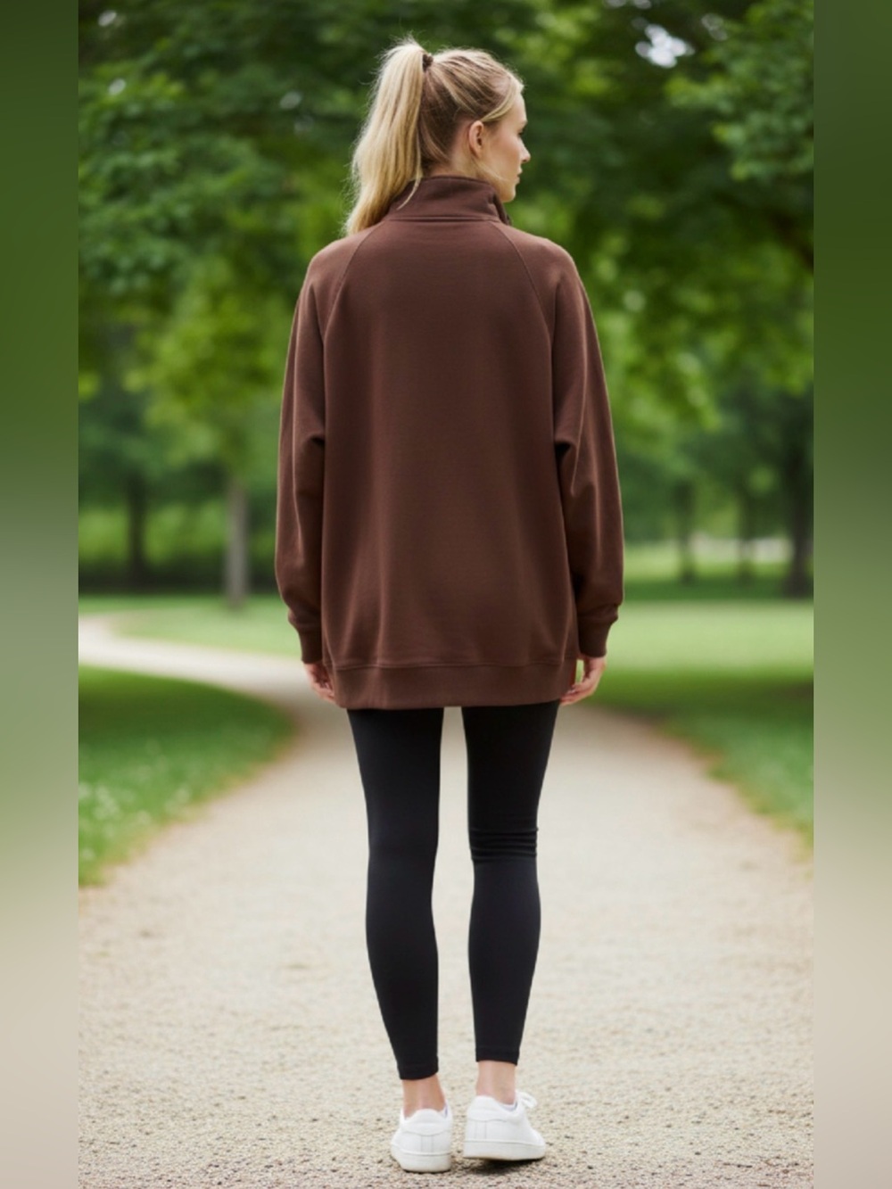 BRUNETTE THE LABEL Not Your Boyfriend's Half Zip Sweatshirt - Picture 2 of 3